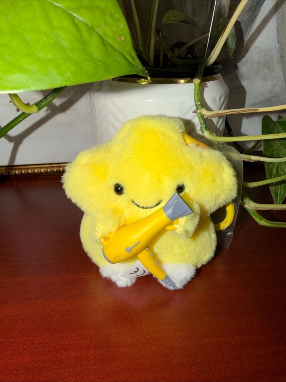 Mini Brands Yellow Star Plush Keychain with Hairdryer Charm -